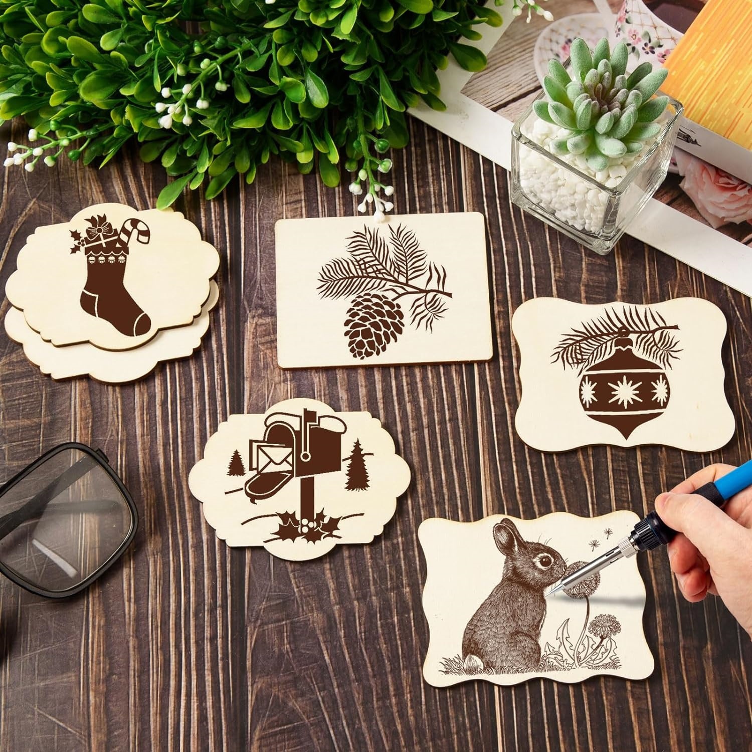 Wooden Coaster Set for Drinks 5