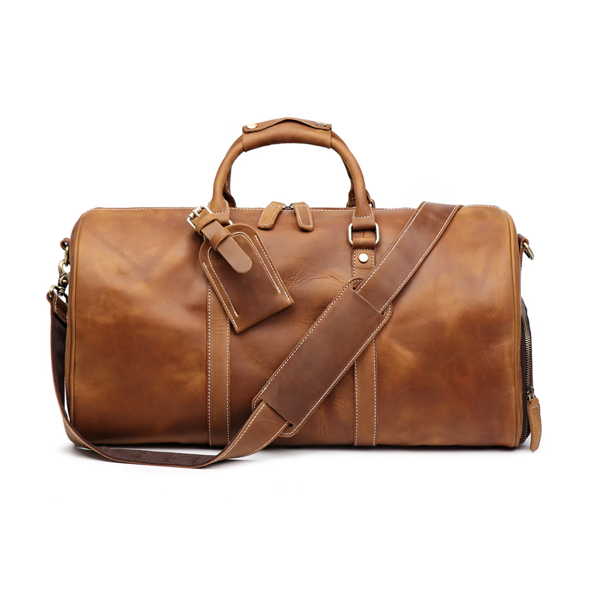Crazy Horse Leather Shoulder Crossbody Travel Bag for Trips 4