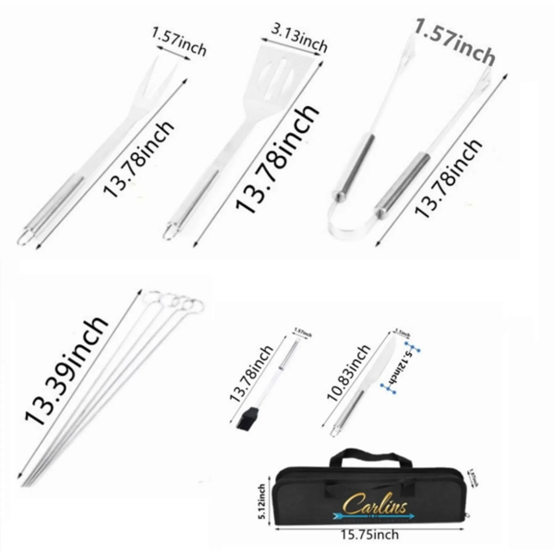 Stainless Steel Grilling Tools 9PCS Set 4
