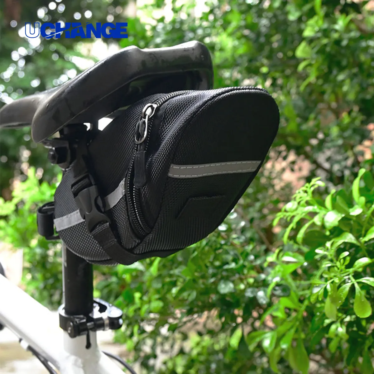 Reflective Nylon Bike Saddle Bag Under-Seat Storage 4