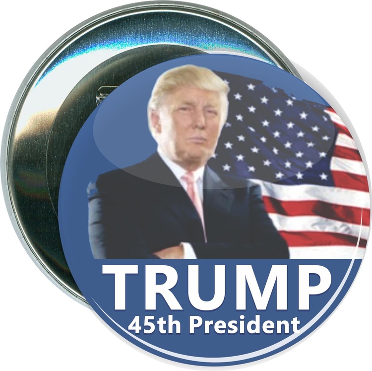 President Trump, Trump 45th President, Political Button