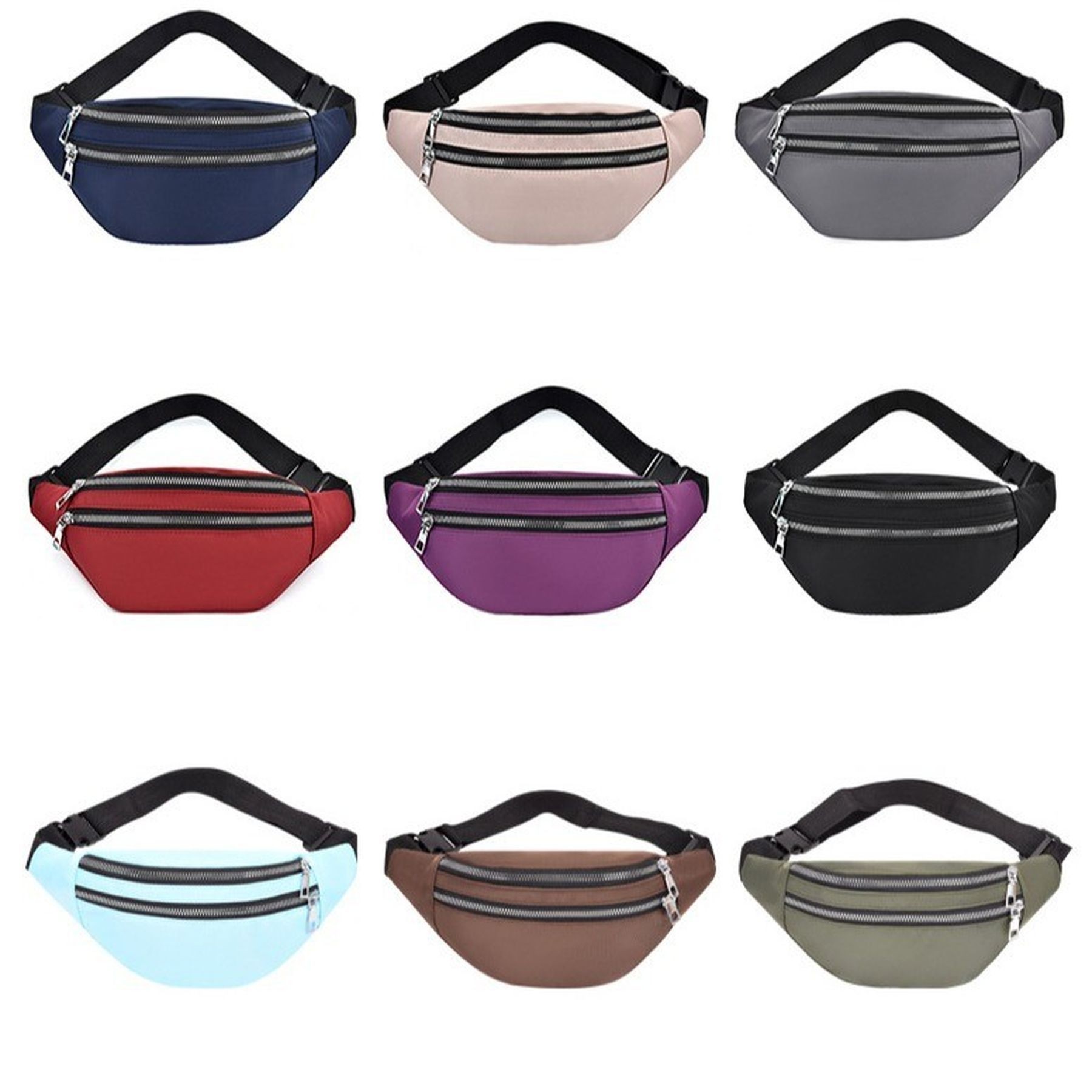 Sports Zipper Fanny Pack Travel Oxford Waist Bag 6