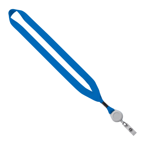 3/4" Polyester Lanyard with Metal Crimp & Retractable Badge Reel 324