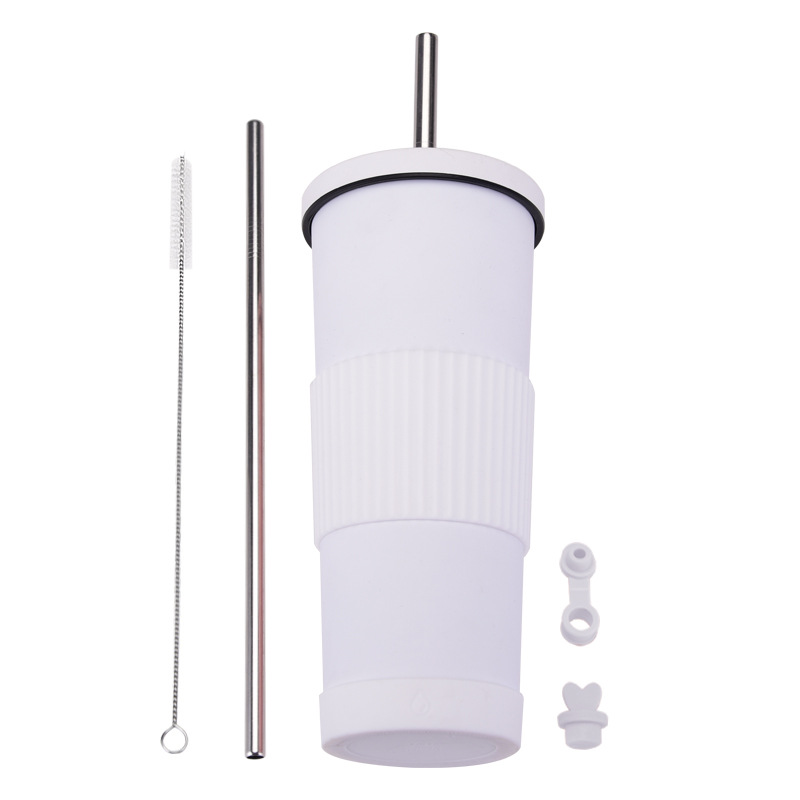 Straw Insulated Tumbler Stainless Steel with Lid 16