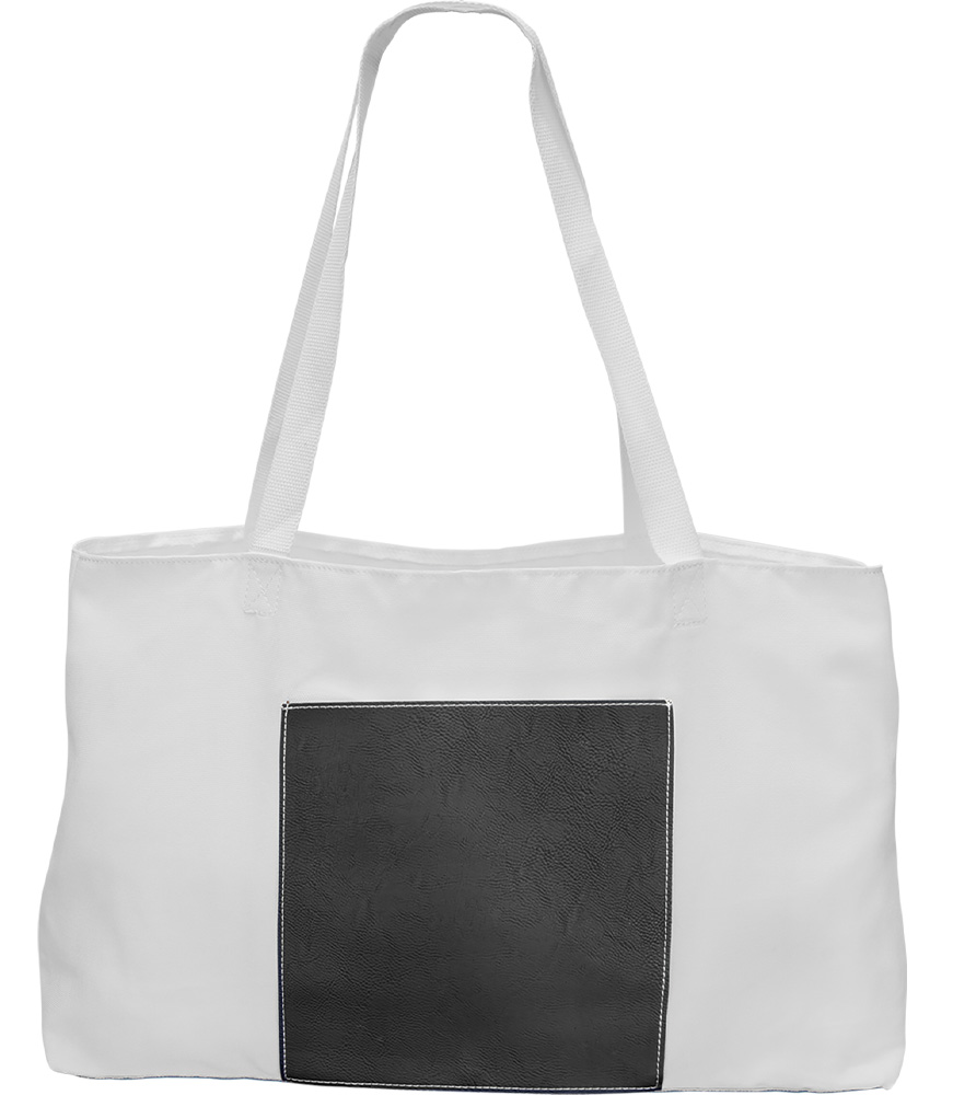 Black & Silver Laserable Leatherette Gusset Bag. 5