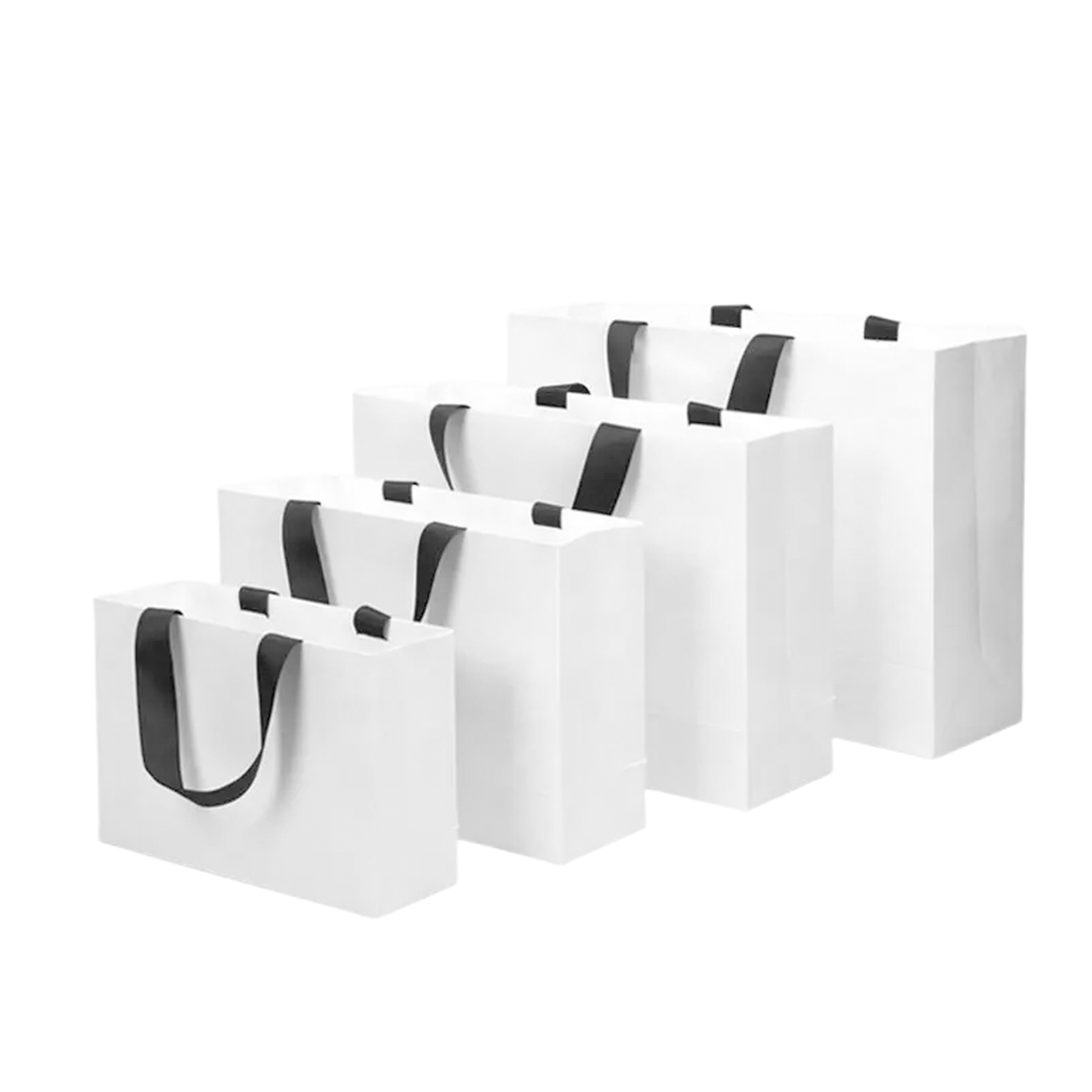 White Paper Bag With Black Handle 4