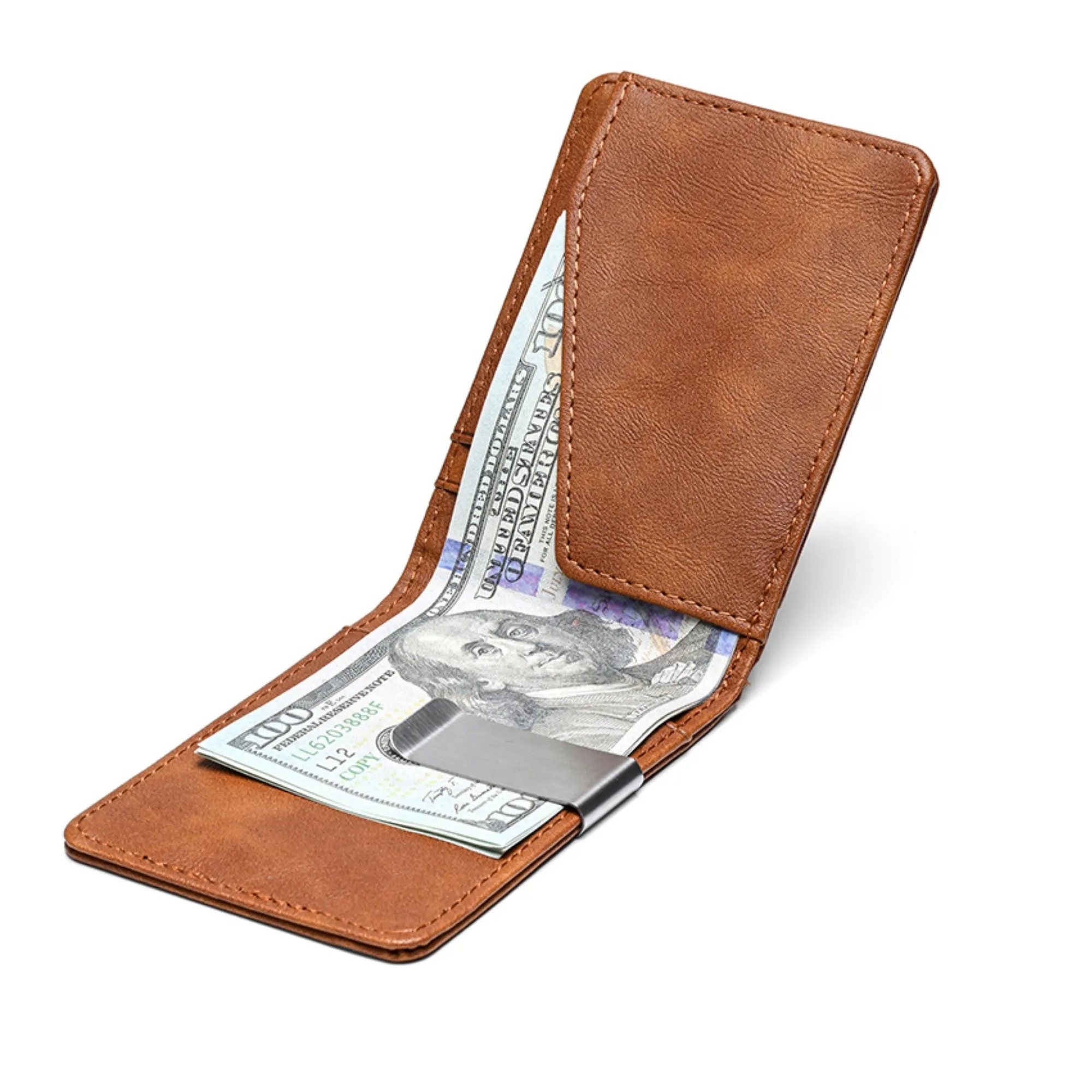 Men's Slim Bifold Wallet Card HolderWith Money Clip 3
