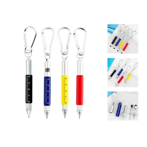 6-in-1 Multitool Pen: Ruler, Screwdriver & Keyring Tool