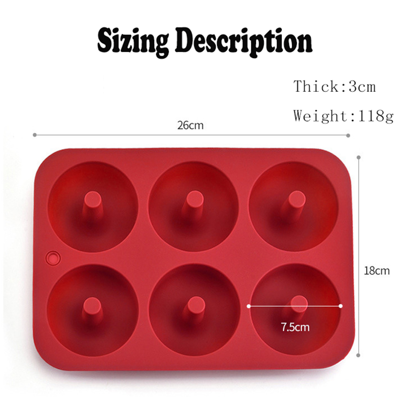 Non-Stick Silicone Donut Mold for 6 Donuts 2.95 Inch 20