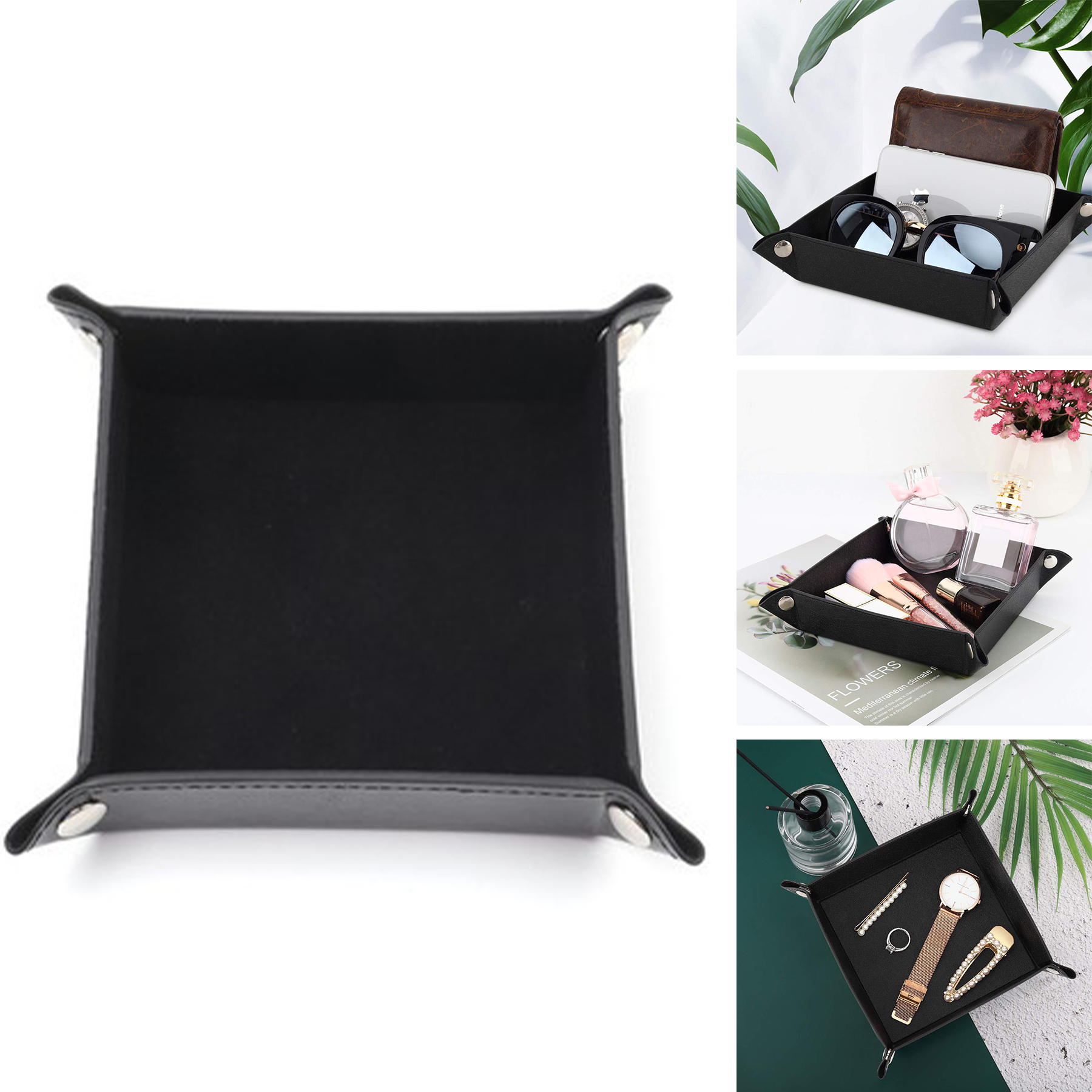 Mens Women PU Leather Tray Catchall Tray 2