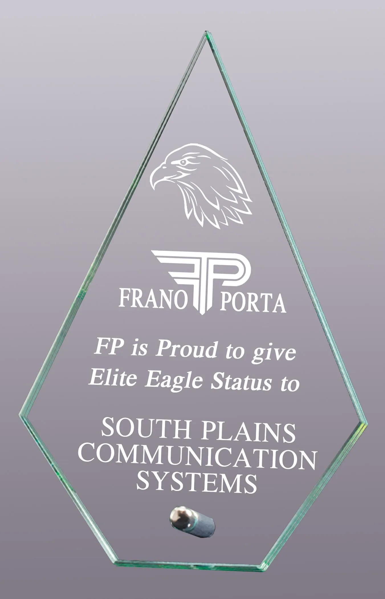 Arrowhead Glass Award w/Post Stand 2