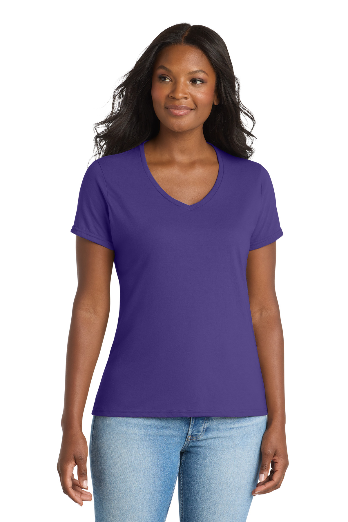 Port & Co Women's Performance Blend V-Neck Tee. LPC381V 43