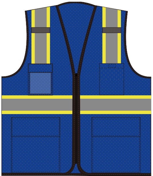Safety Brite SB-43Z Class 2 Multi-Pocket Two-Tone Trim Mesh Vest 7