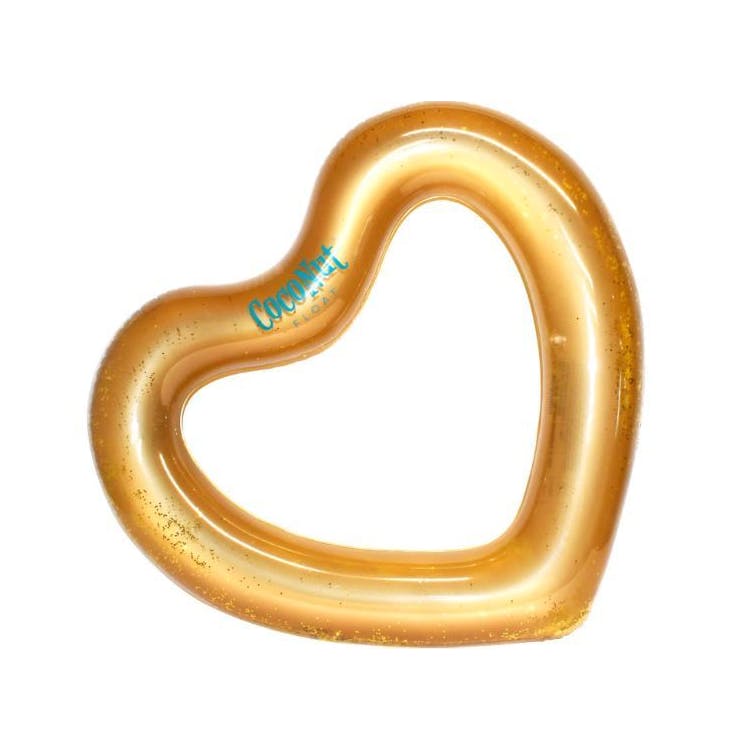 Gold Glitter Heart Pool Floats 2