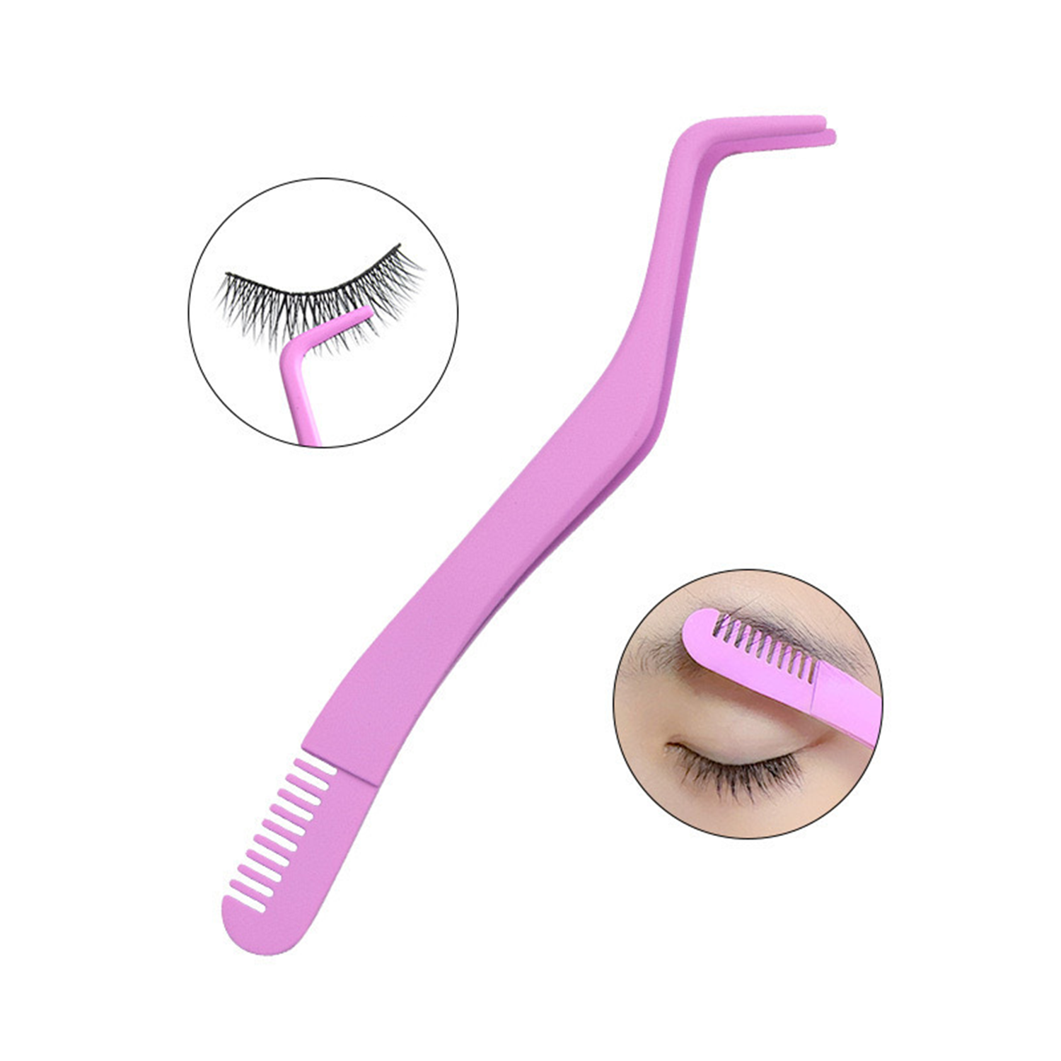 Stainless Steel Eyelash Tweezer w/ Comb 8