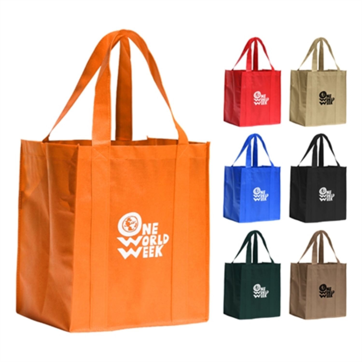 Reusable Thunder Non-Woven Grocery Tote Bag W/ Gusset USA Decorated (12.62" x 13" x 8.75") 3