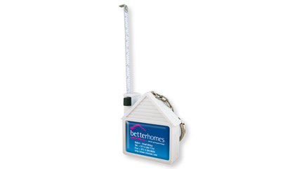 House Shape Tape Measure Key Chain w/ Epoxy Dome Imprint 1