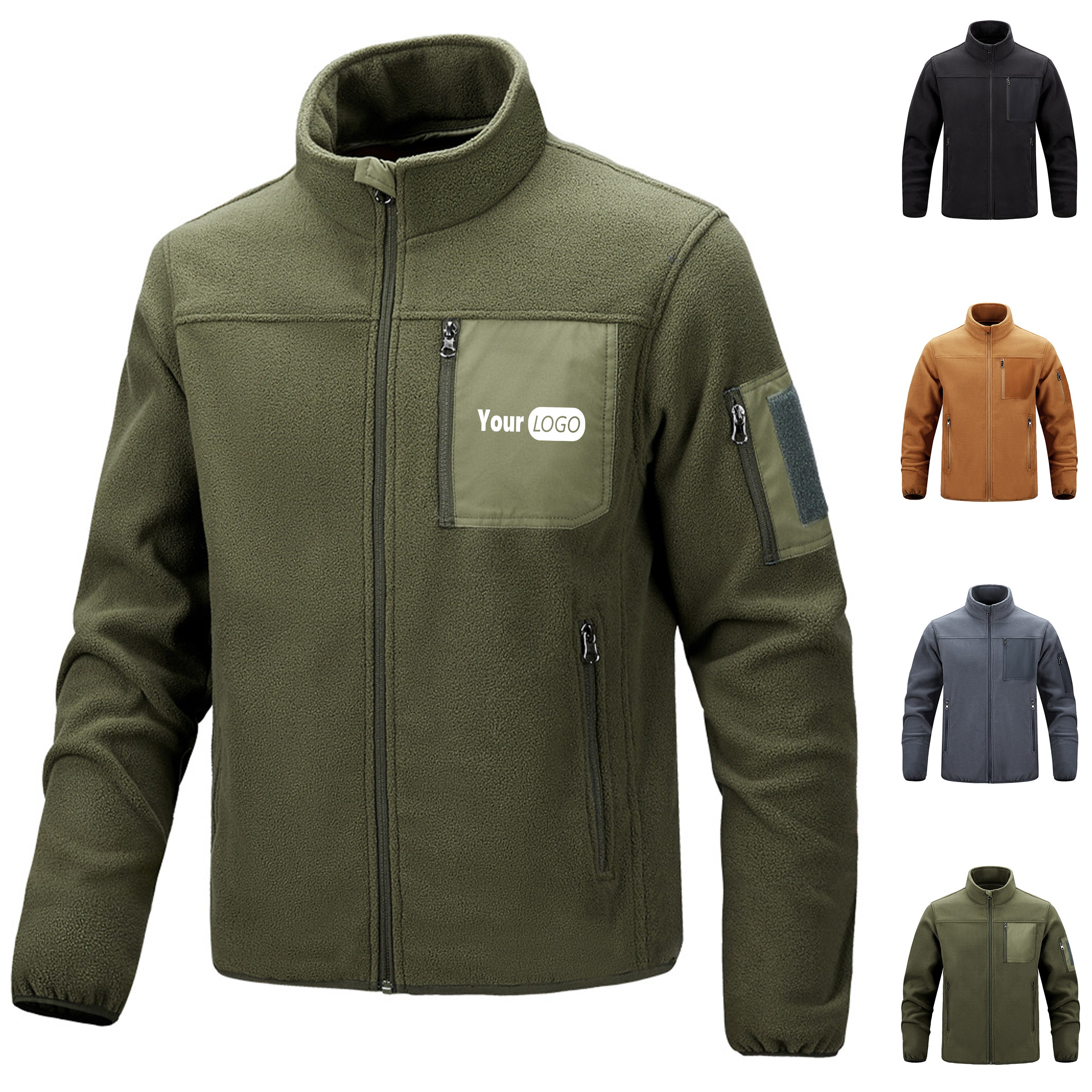 Polyester Men's Outdoor Sports Fleece Jacket 2