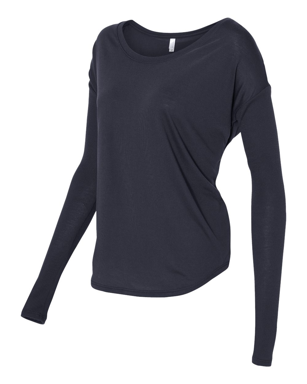 Women's Flowy 2x1 Ribbed Long Sleeve Tee - 8852 1