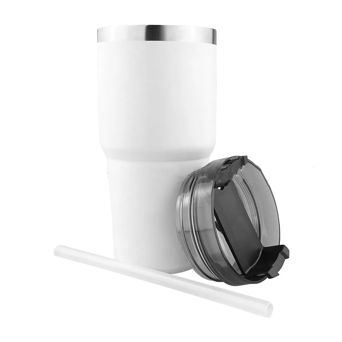 20oz Stainless Steel Double Wall Coffee Mug with Flip Straw 4