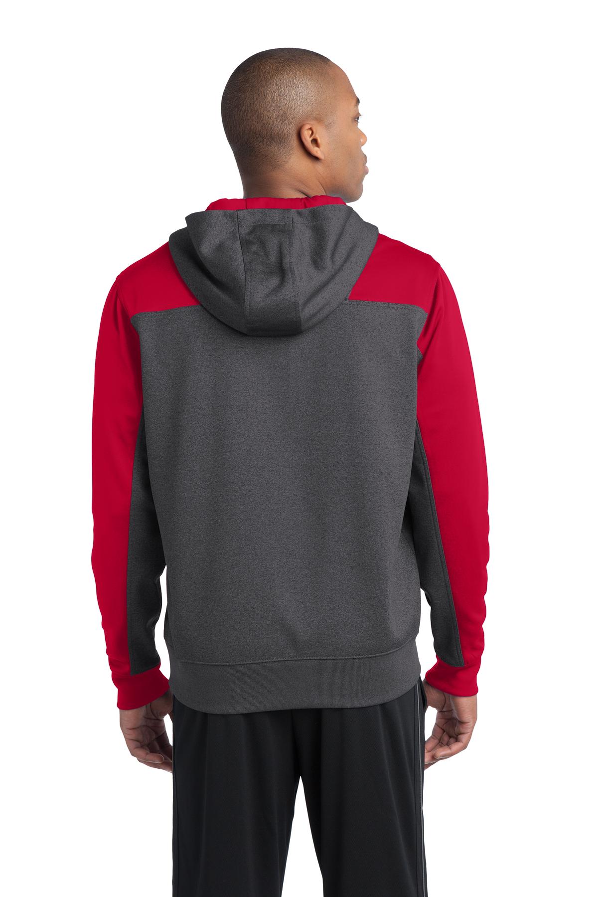 Sport-Tek Tech Fleece Colorblock 1/4-Zip Hooded Sweatshirt. ST249, custom hoodie or sweatshirt with logo imprint 12