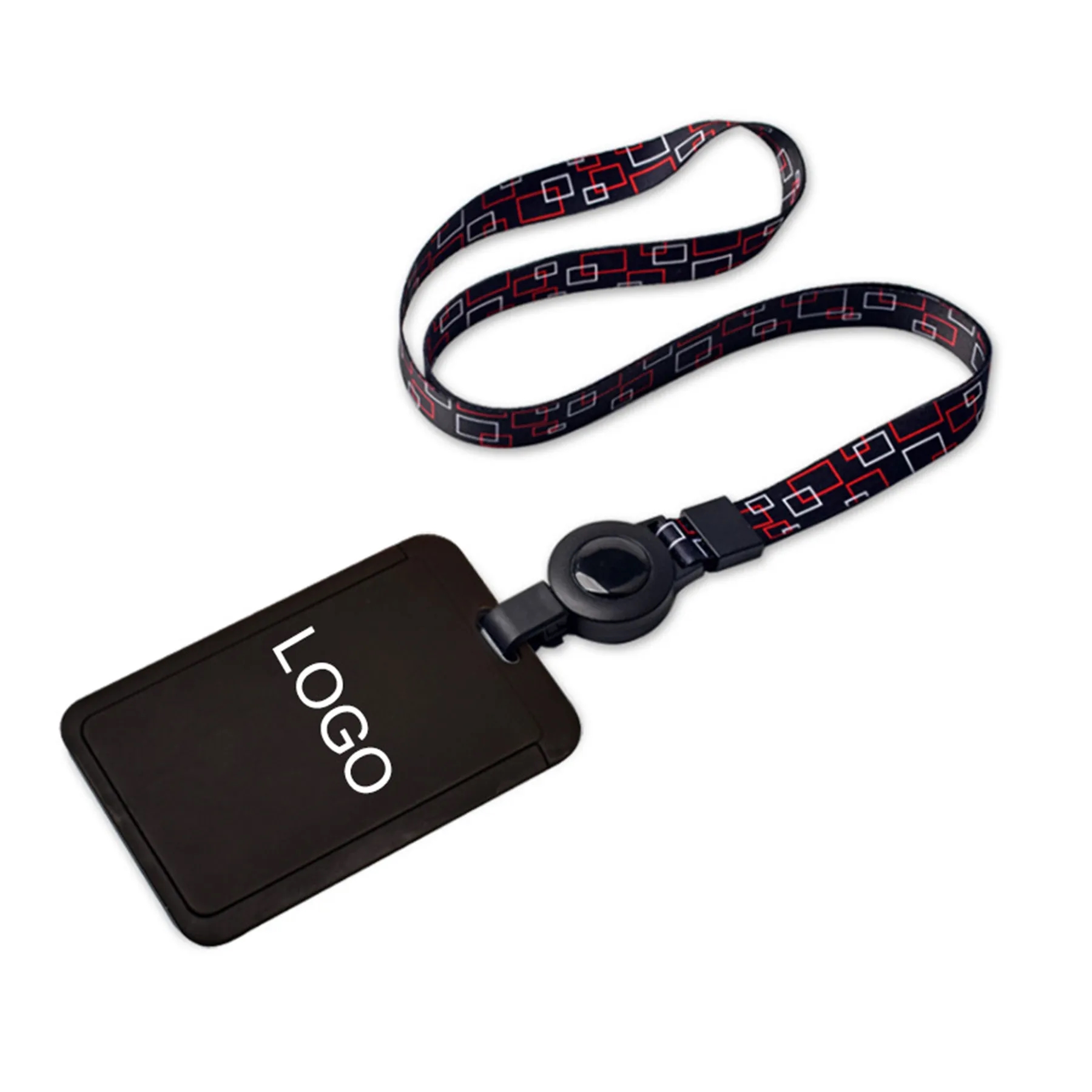 ID Badge Holder with Lanyard Vertical Retractable 3