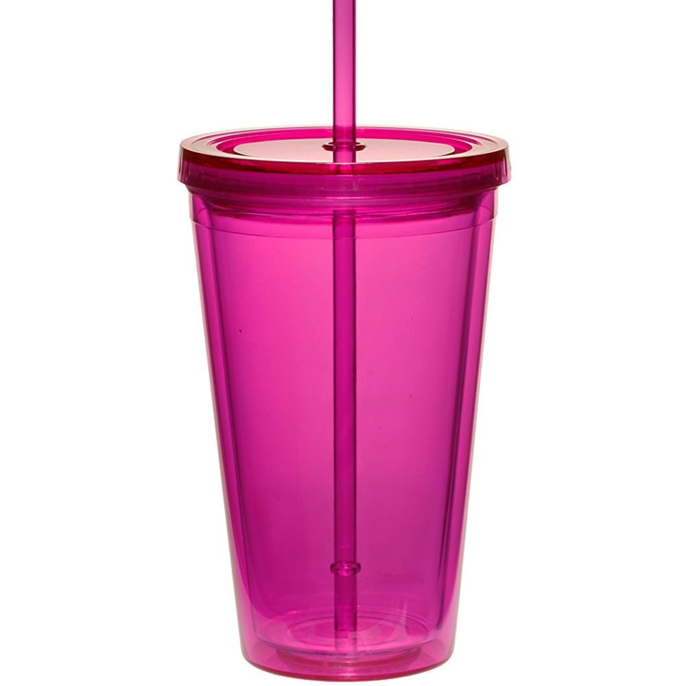 16 oz. Double Wall Acrylic Tumblers With Straws 19