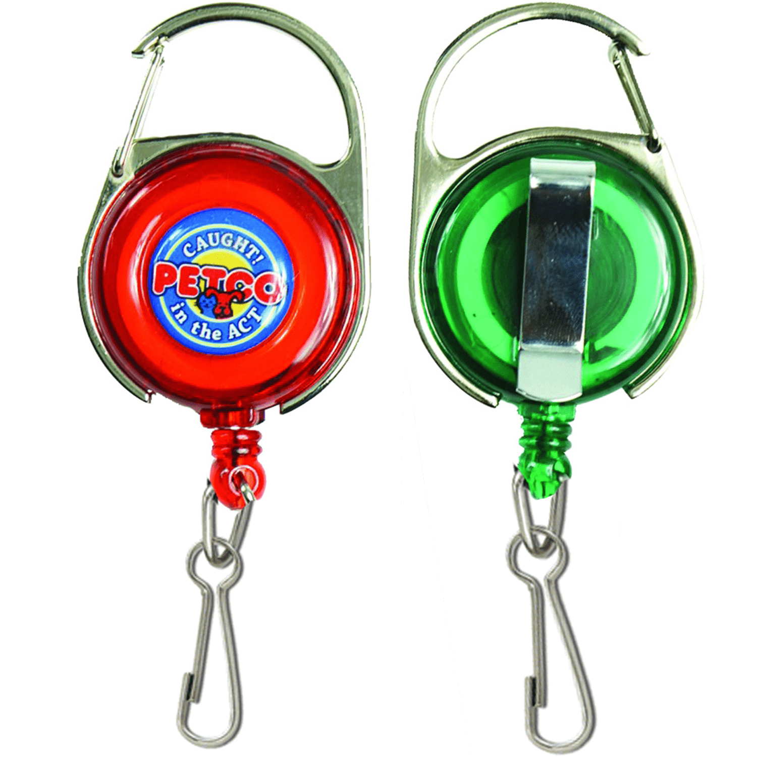 Transparent Carabiner Badge Reel w/ J-Hook & Belt Clip 2