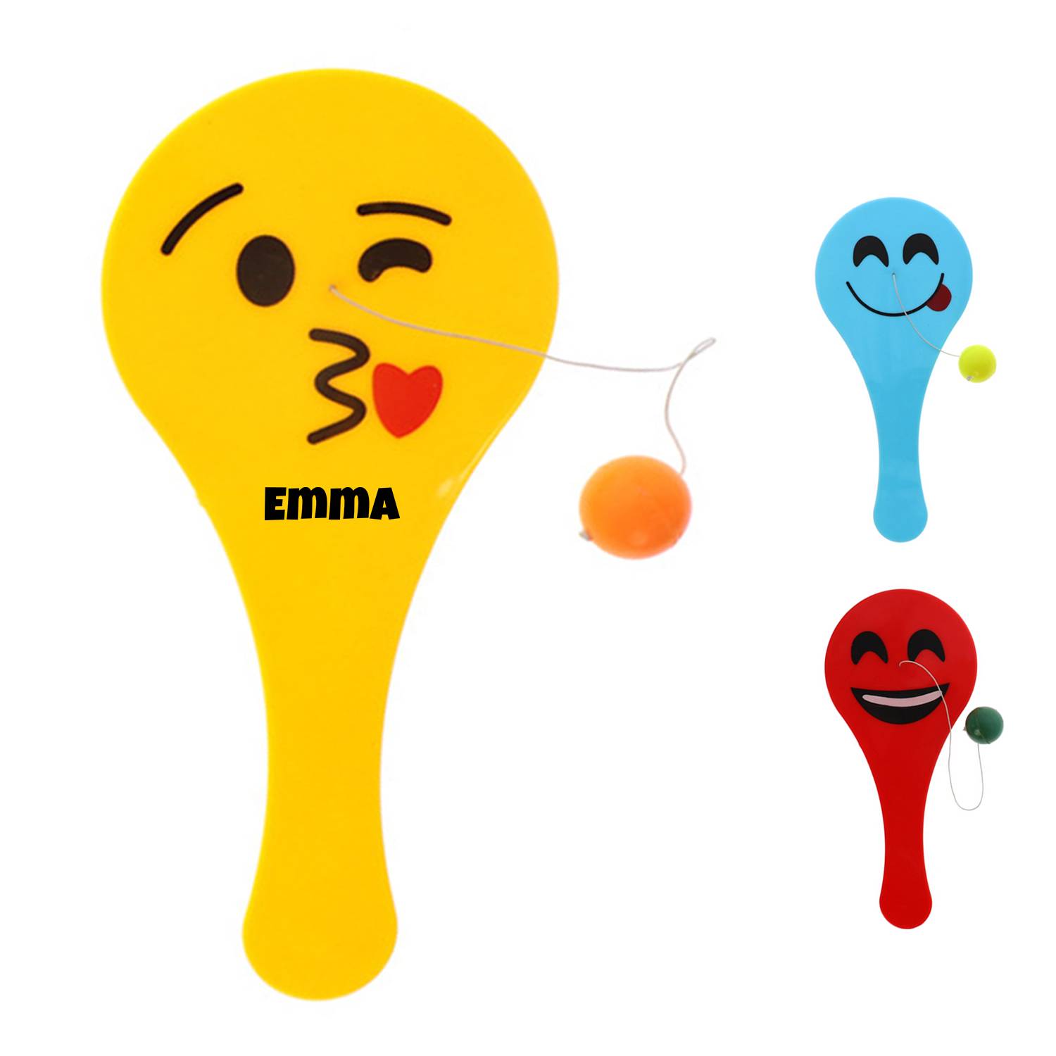 Mini Smile Face Paddle Ball w/ String 2