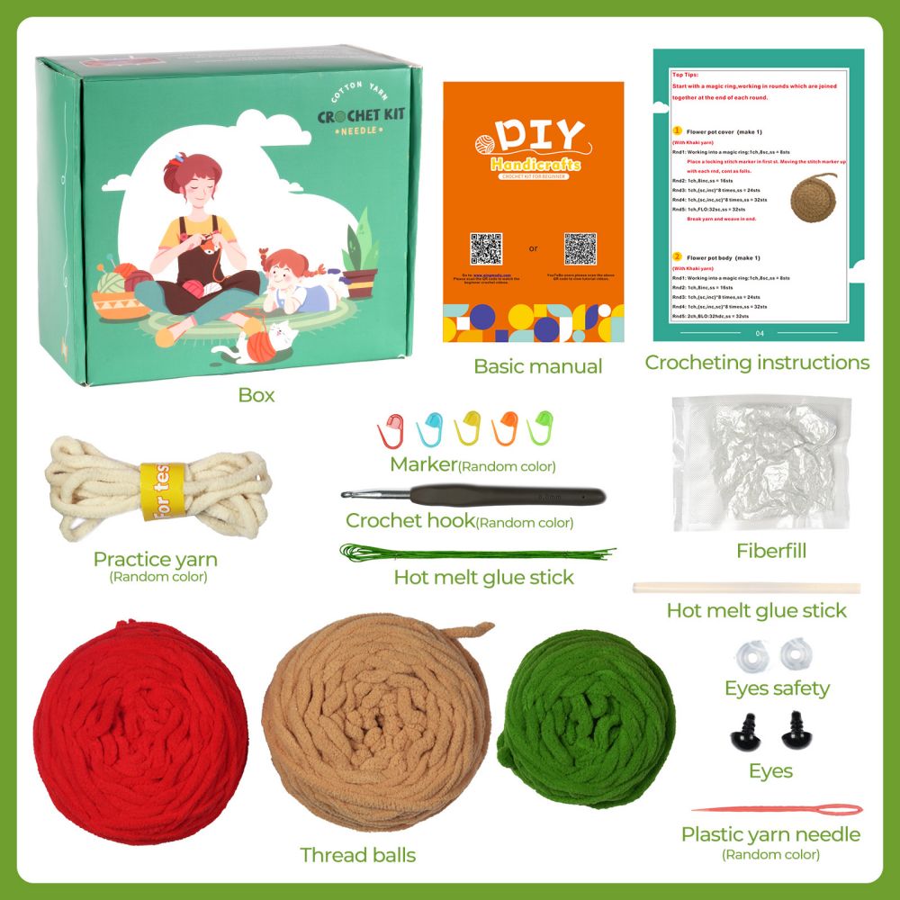 Crochet Material Package-Sunflower Bear 3