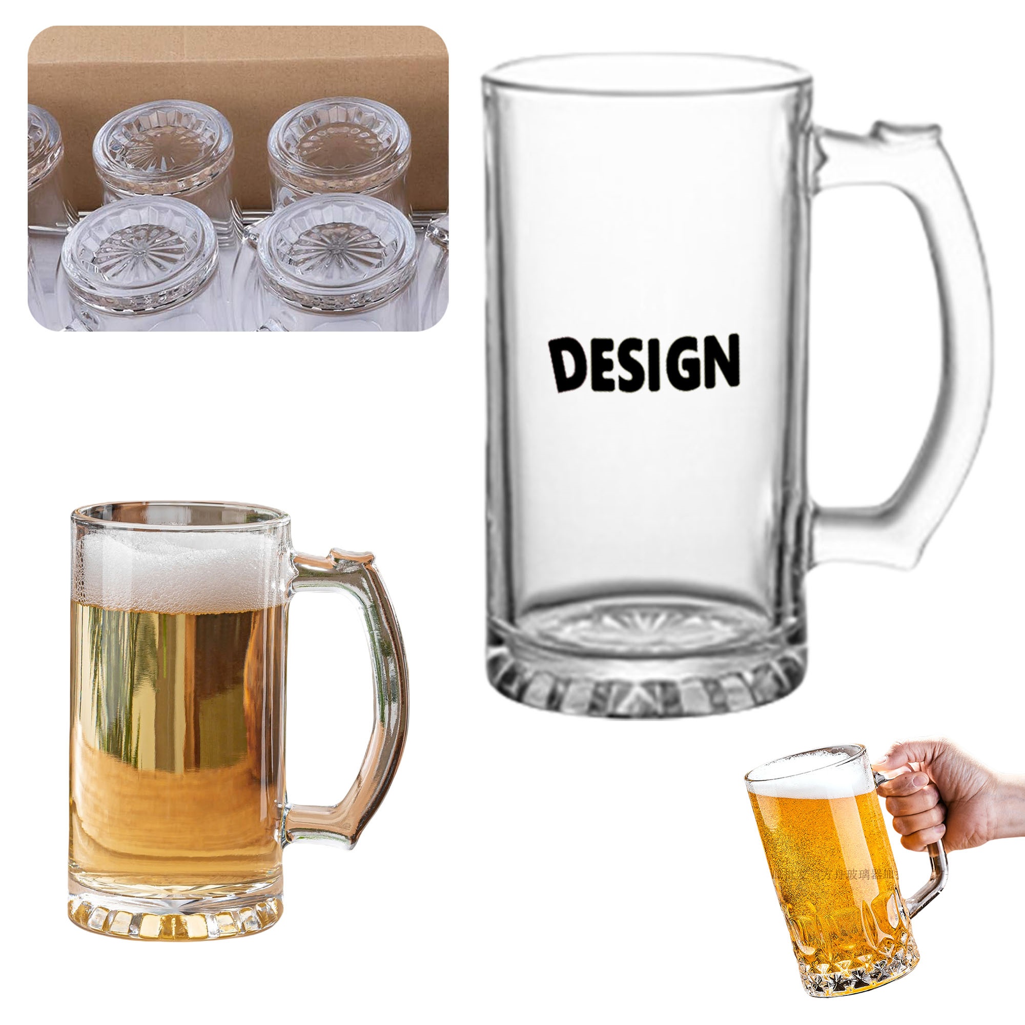 16oz Beer Drinking Mugs Stein 1