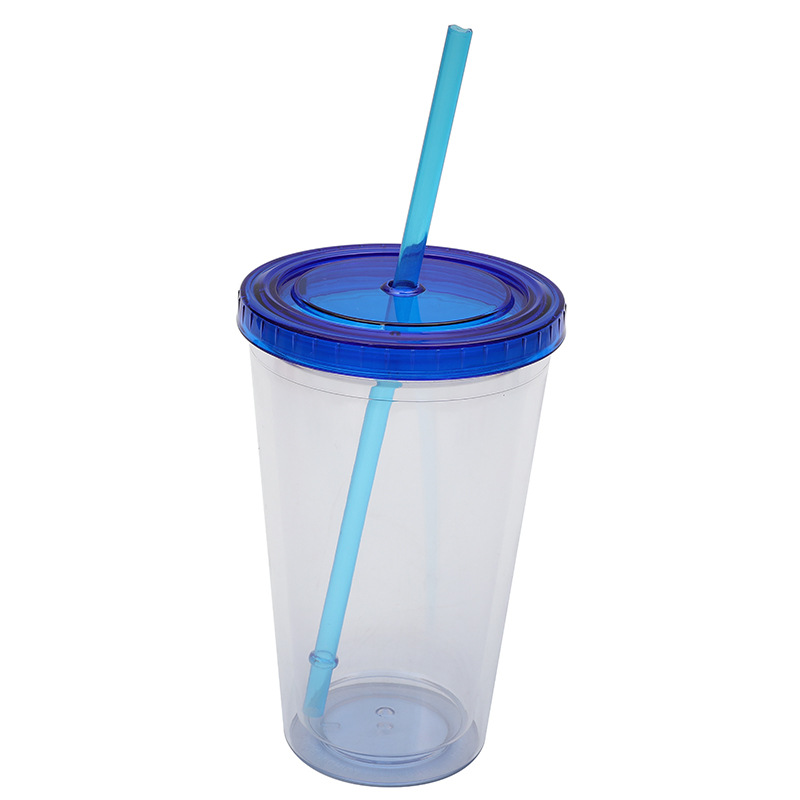 16oz Double Walled Tumbler with Drinking Straw 2