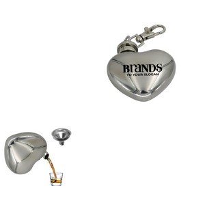 1oz Round Stainless Steel Flask With Key Chain 7