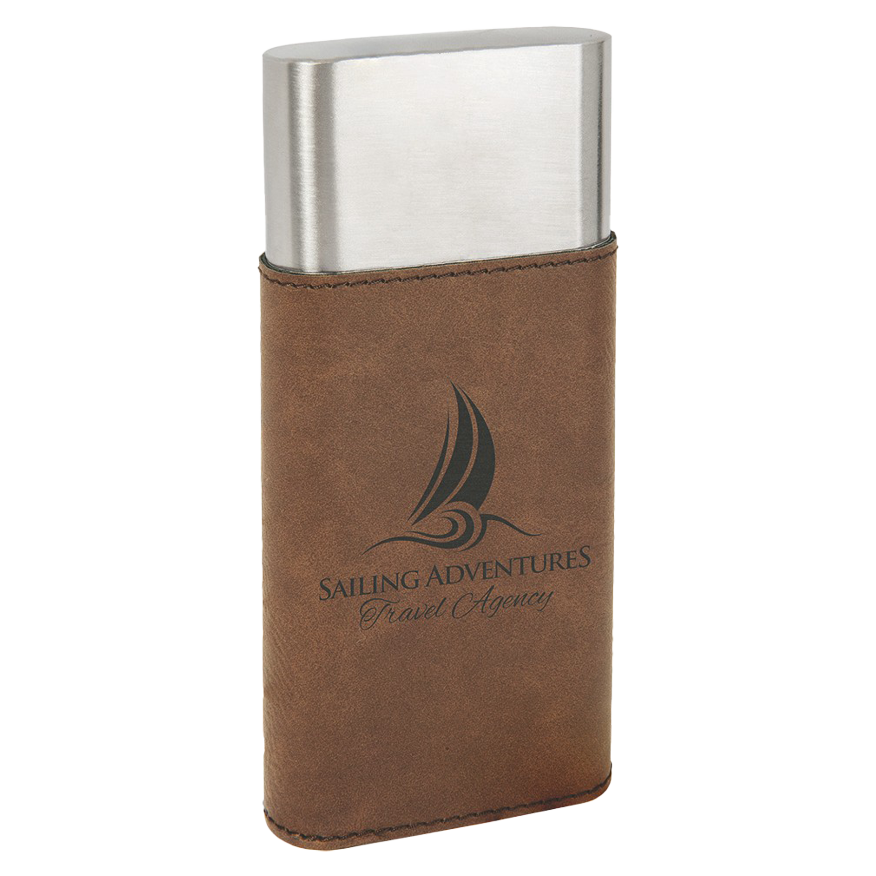 Dark Brown Leatherette Cigar Case w/ Cutter