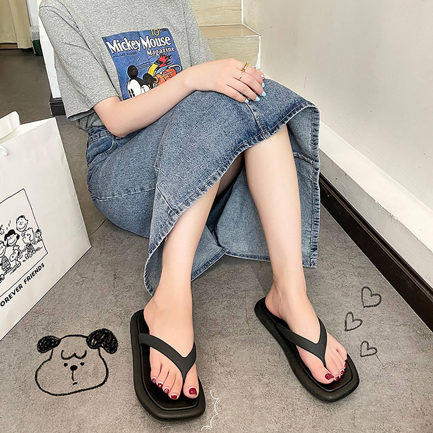 Flip Flop Slippers Beach Pool Bathroom Flat Slides Shoes 4