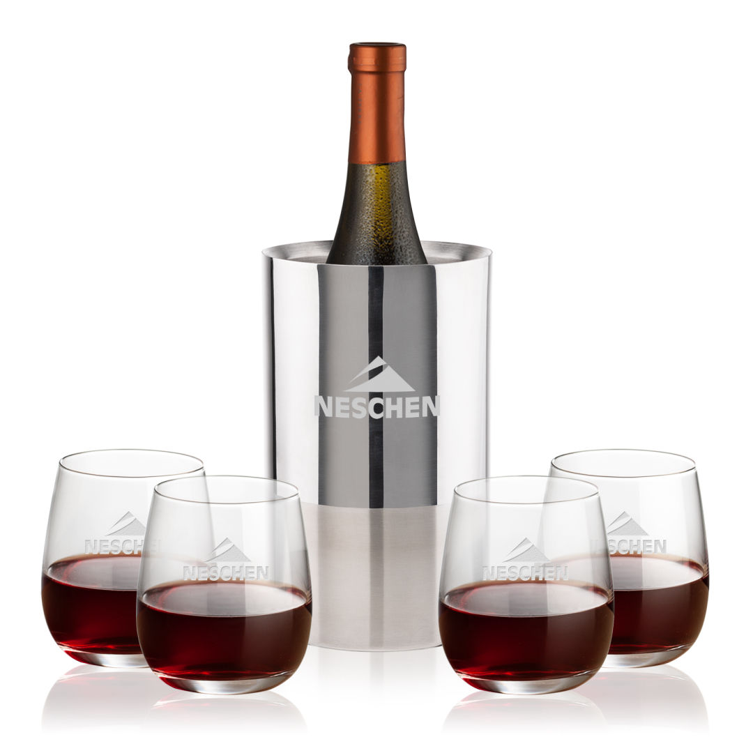 Catania Wine Cooler & Crestview Stemless Wine Set
