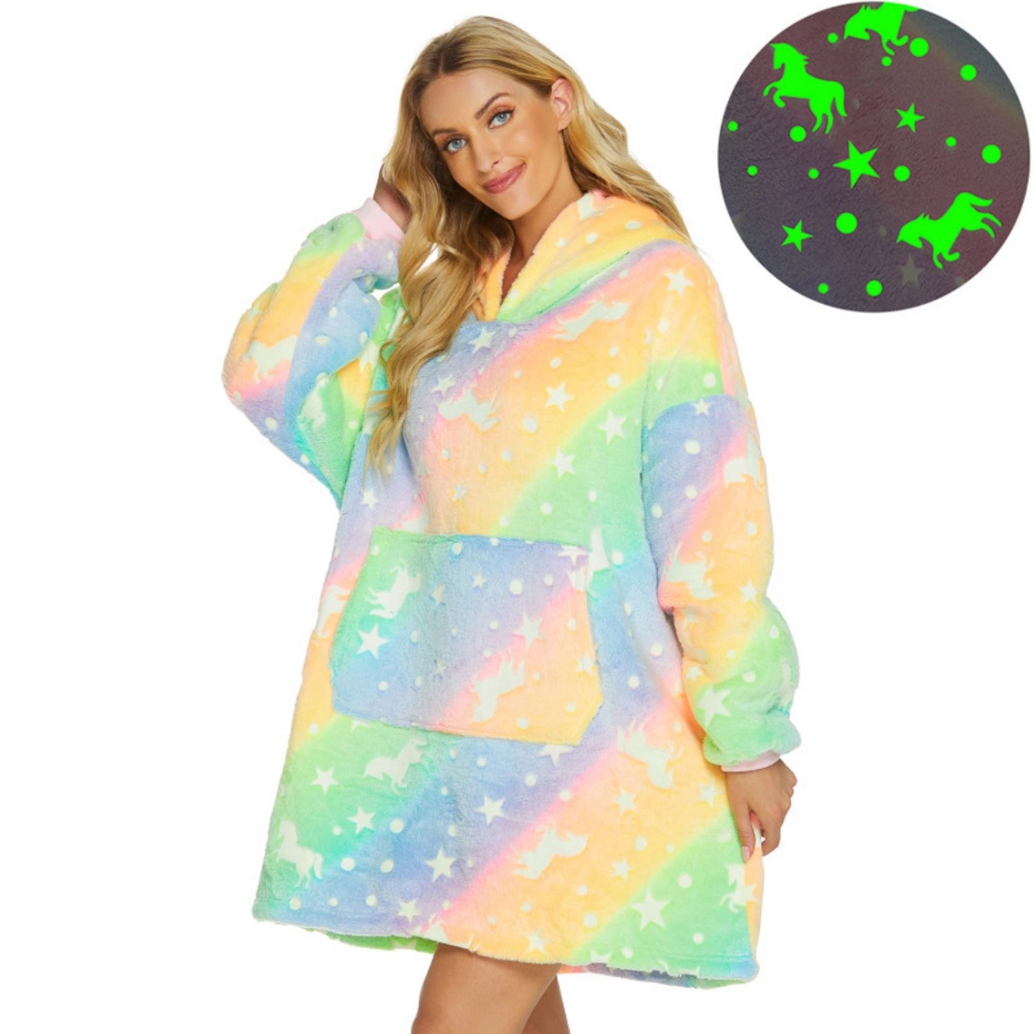 Glow In The Dark Oversized Microfiber Wearable Blanket 6