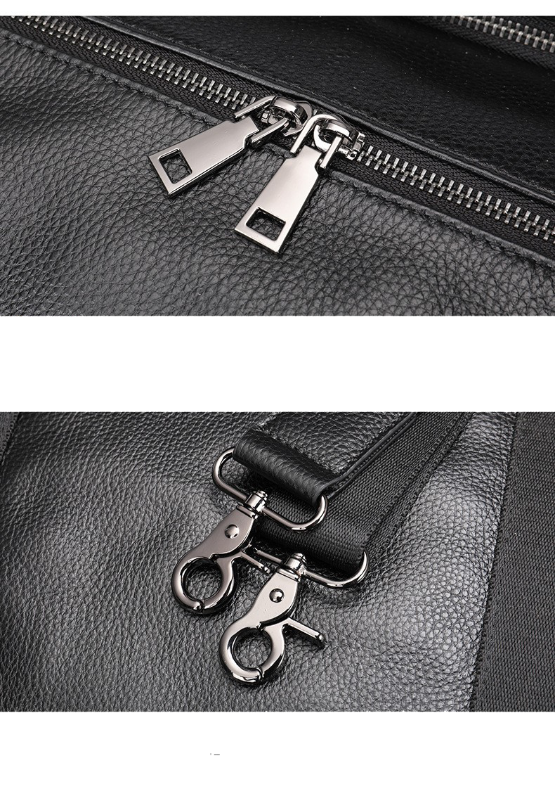 Genuine Leather Travel Weekender Duffel Bag for Men, custom luggage with logo imprint 12