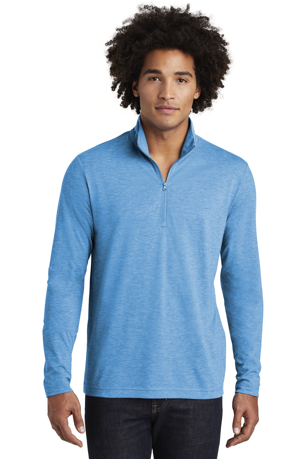 Sport-Tek PosiCharge Tri-Blend Wicking 1/4-Zip Pullover. ST407, custom hoodie or sweatshirt with logo imprint 44