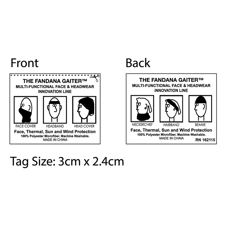"THE FANDANA™" Full-Size Multi-Functional Gaiter & Headwear – Domestic Production – 9-3/4" W x 17-3/ 64