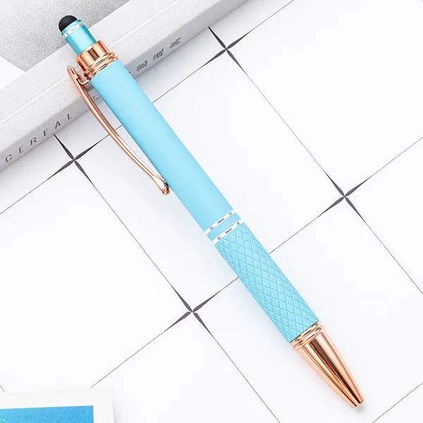 Quilted Grip Soft T Metallic Stylus Pen with Rose Gold 8
