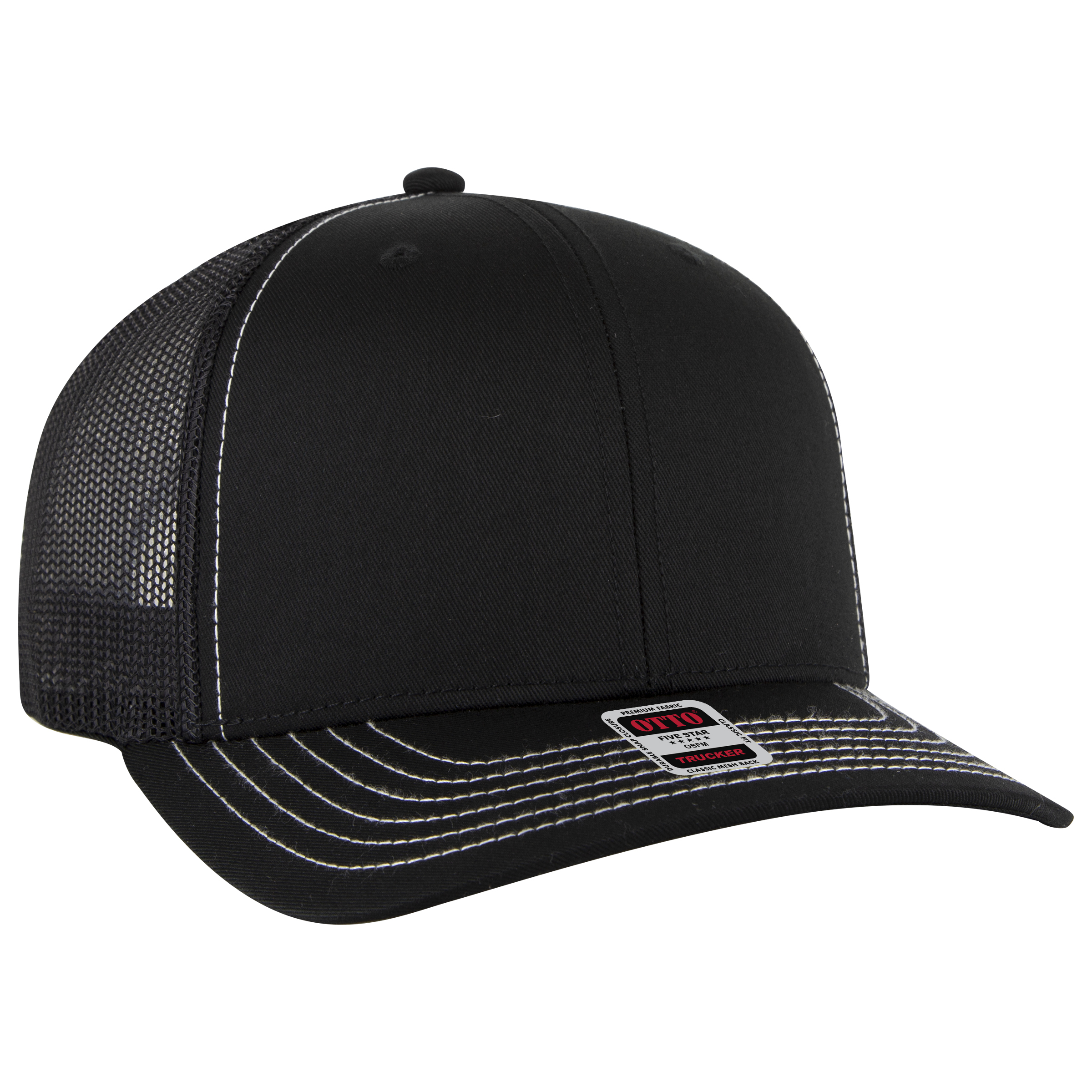 OTTO CAP® 6 Panel Mid Profile Mesh Back Trucker Hat 128