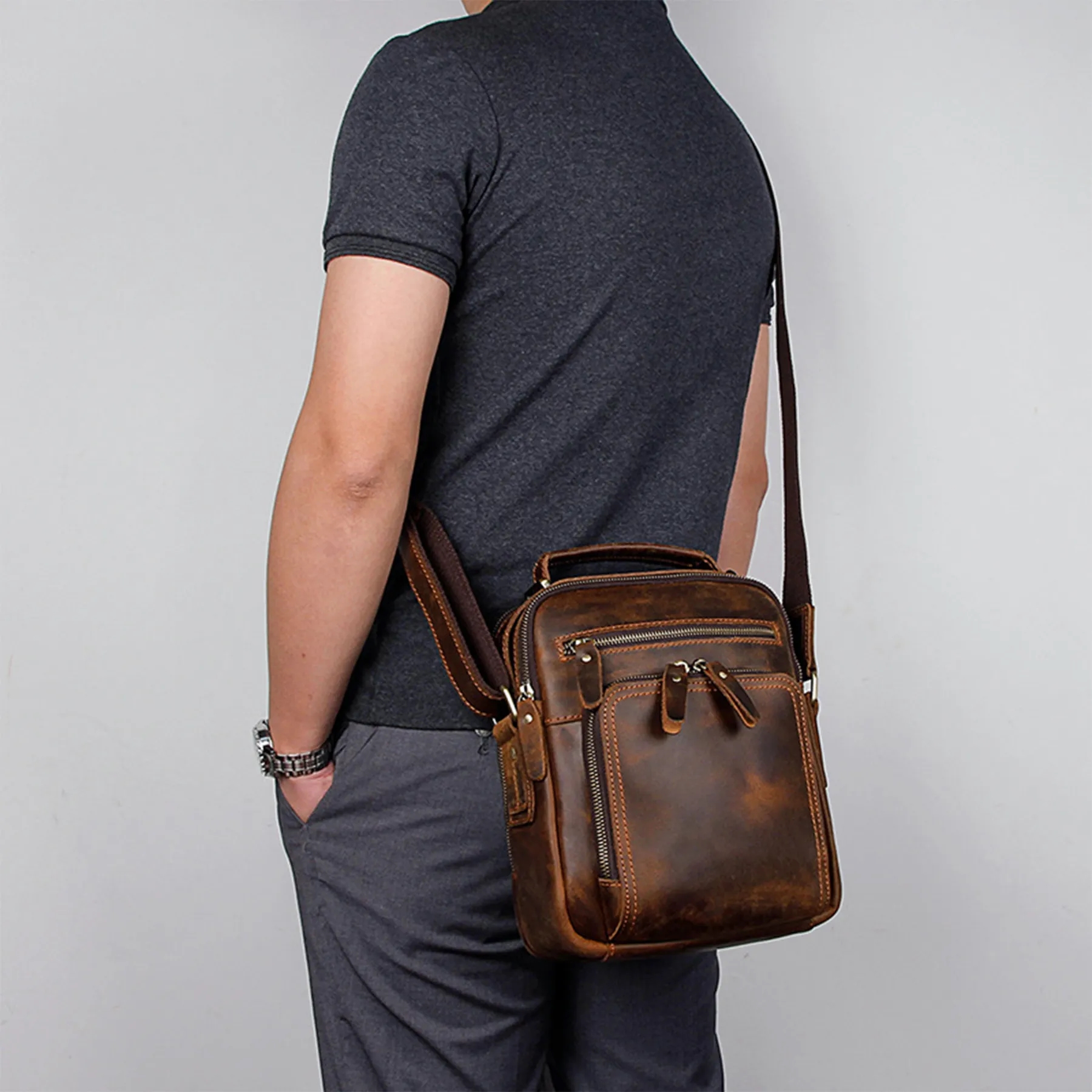 Leather Wearable backpack 4