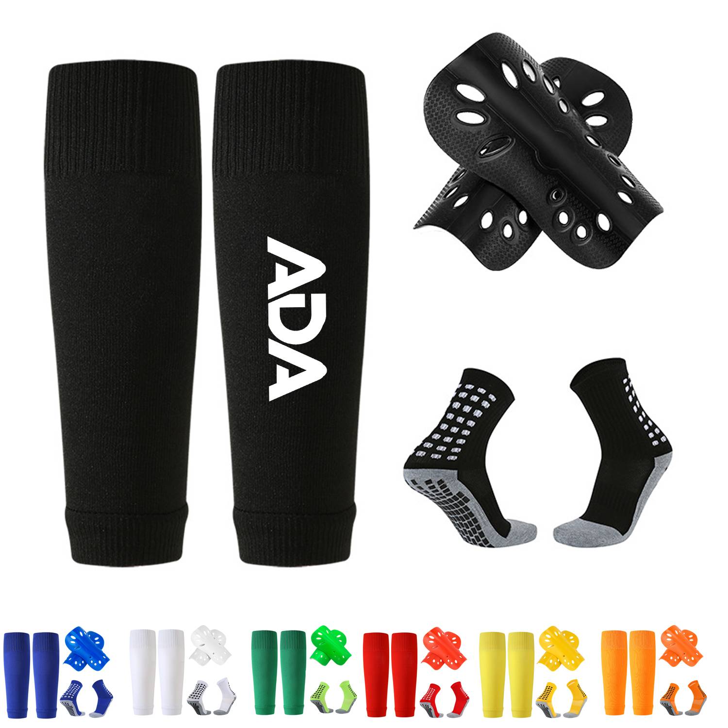 Kids Soccer Shin Guards w/ Knit Socks 3-Piece Protective Set 2