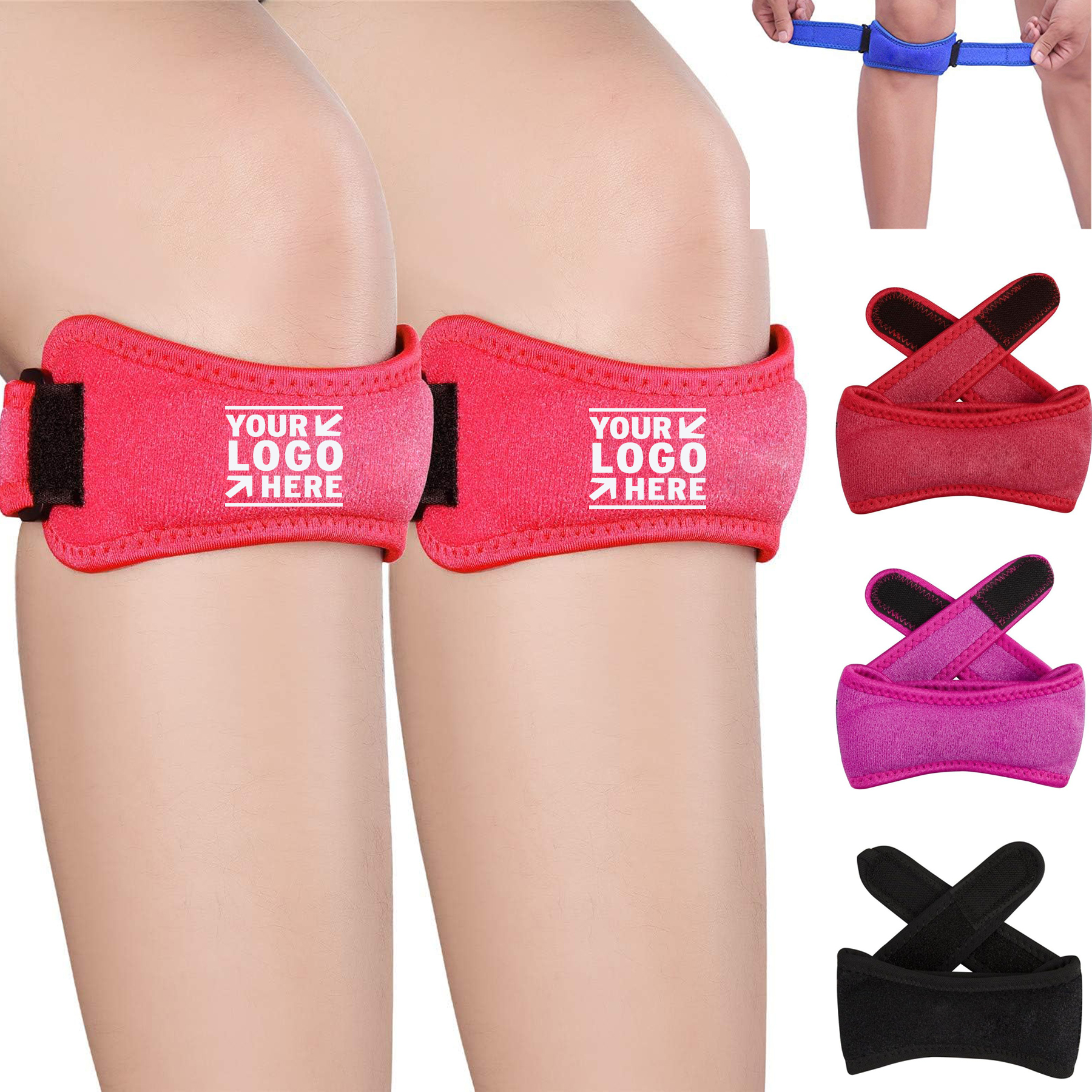 Adjustable Tendon Support Patella Knee Strap Set Knee Brace Support Pain Relief Osgood-Schlatter  2