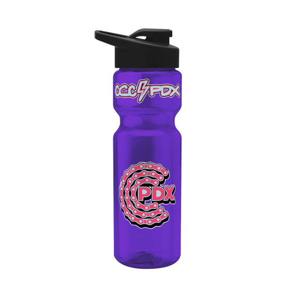 Blazer 28oz Transparent Bike Bottle w/Drink-thru Lid 434