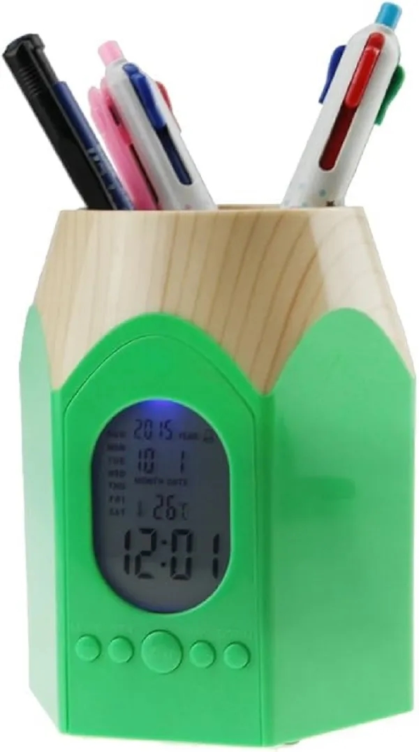 Electronic Calendar Pens Pencil Holder Cup 2