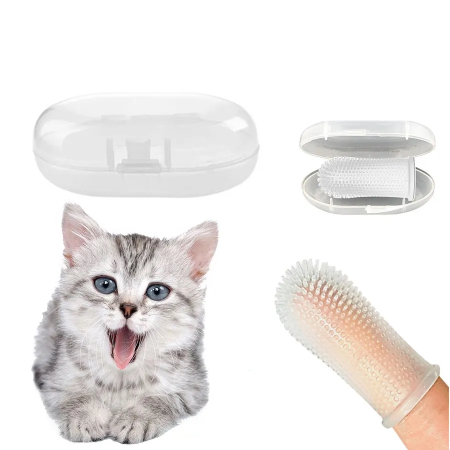 Portable Pet Finger Toothbrushes With Box 5
