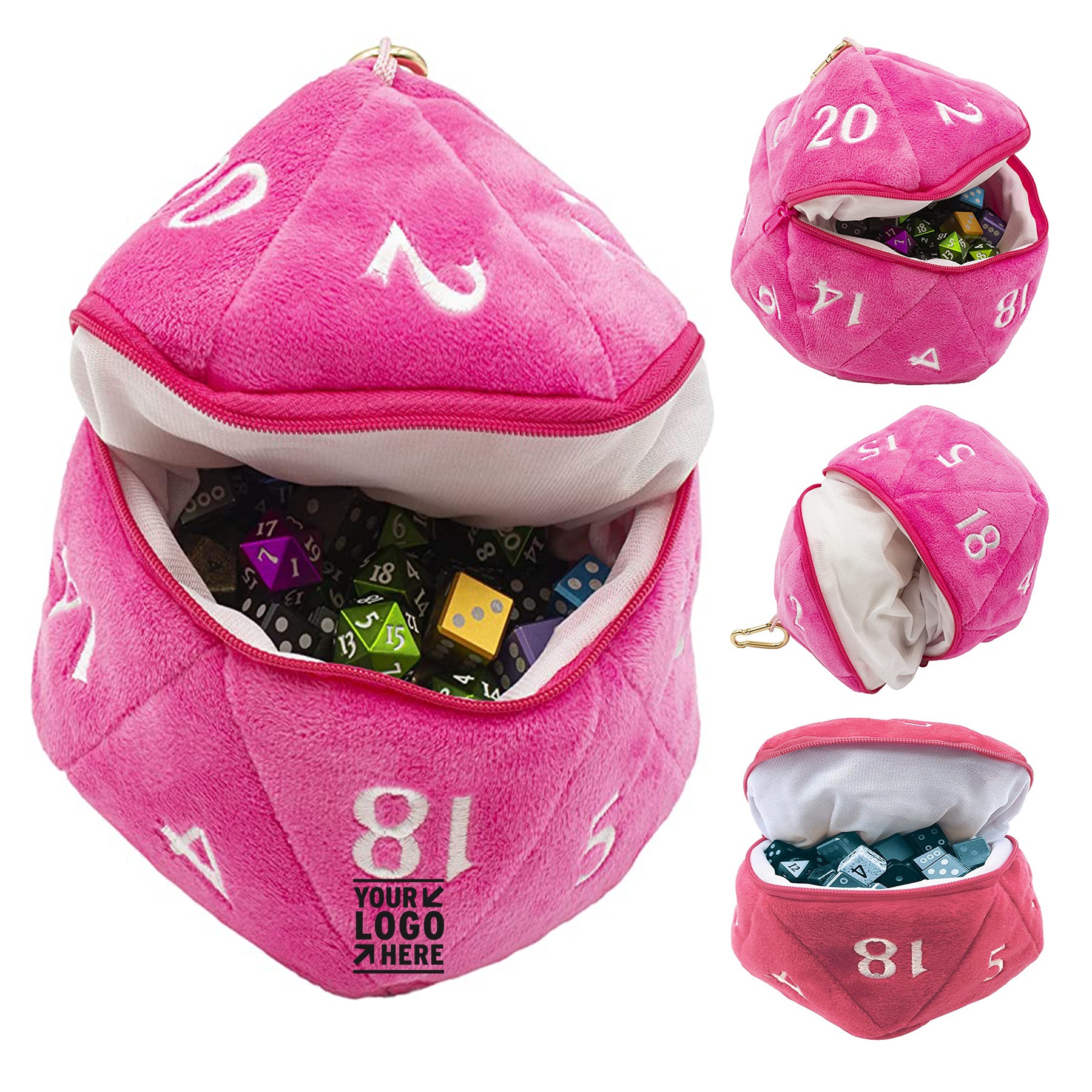 20 Sided Plush Dice Pouch Bag for Dungeons and Dragons 2