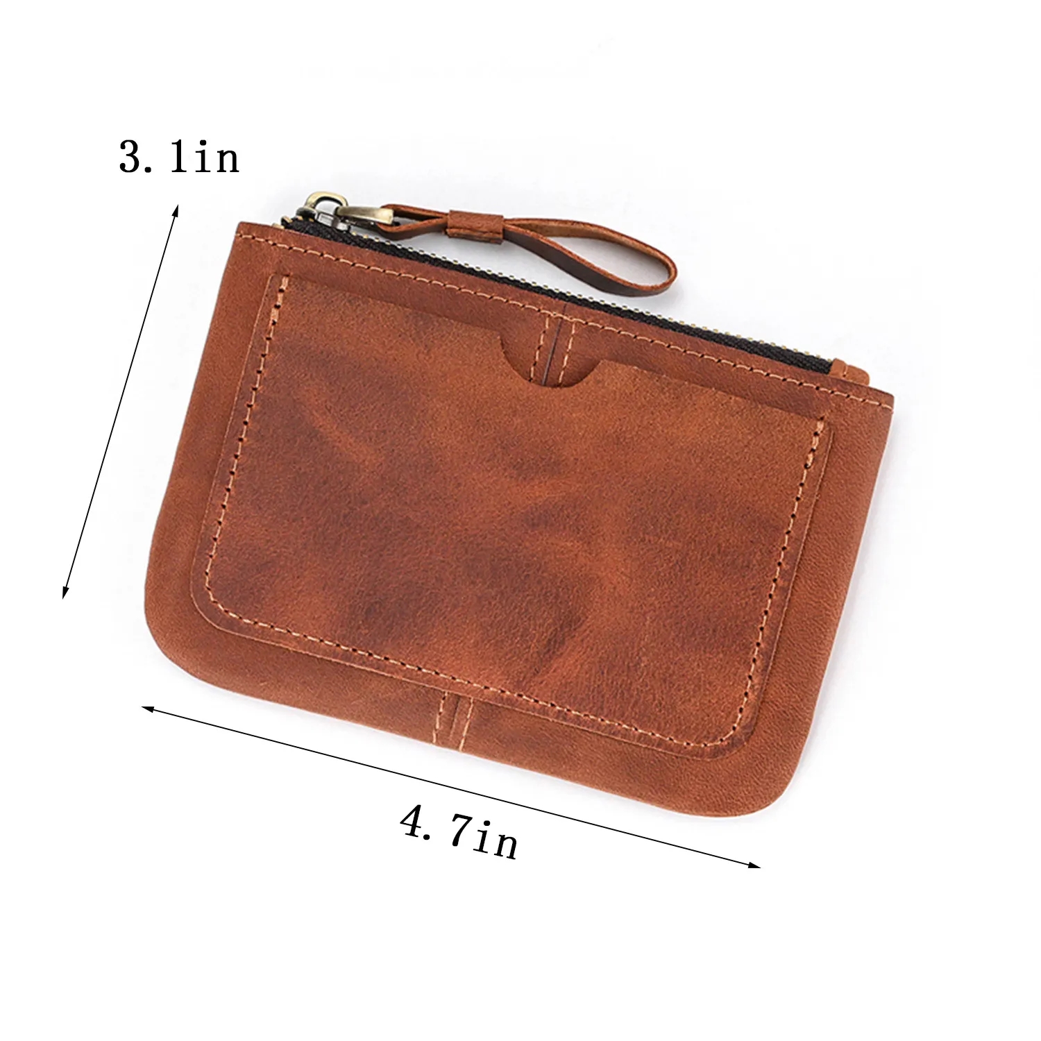 Genuine Leather Zippered Wallet 5